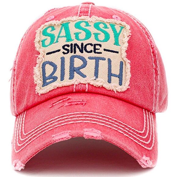 2/$30 Ladies Pink Sassy Since Birth Baseball Hat - Picture 1 of 6